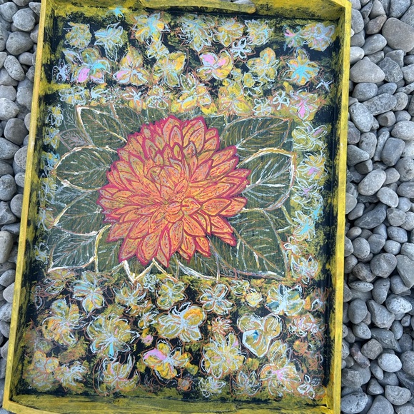 Hand painted wooden tray by Mary Snoddon Art - Picture 3 of 7